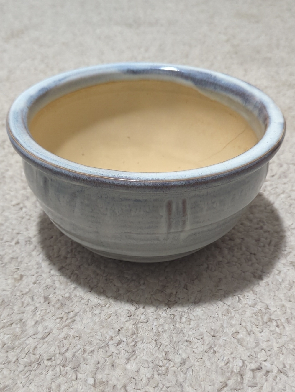 Handmade Ceramic Bowl - Blue Exterior, Cream Interior